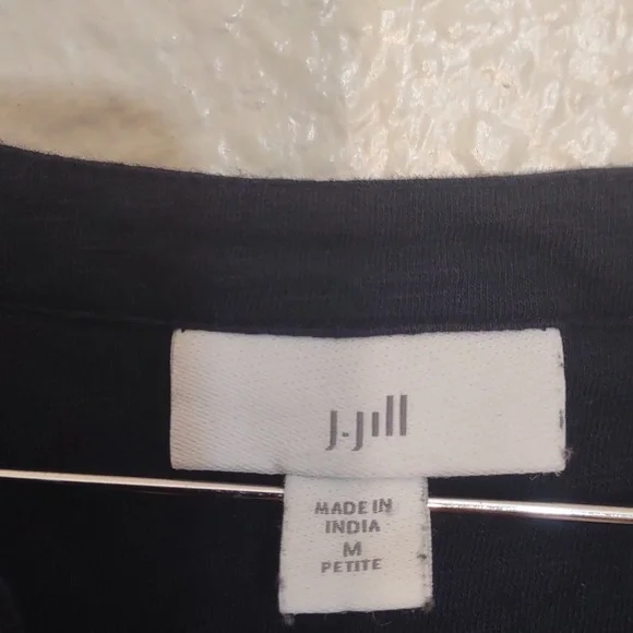 PRE OWNED J. JILL SHIRT COLOR NAVY BLUE SIZE M PETITE FALL STAPLE - Picture 2 of 8